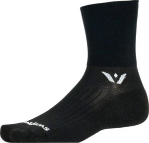 Swiftwick Aspire Quarter Crew Socks - 4" Black Large - Picture 1 of 1