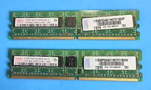 Hynix 1GB 2x512MB 1Rx8 PC2-4200E DDR2-533 ECC Unbuffered Server RAM IBM 30R5151 - Picture 1 of 1