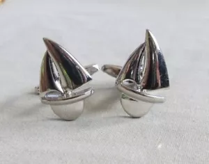 Men Vintage SAILBOAT CUFFLINK Fashion Costume Jewelry C-1 - Picture 1 of 3