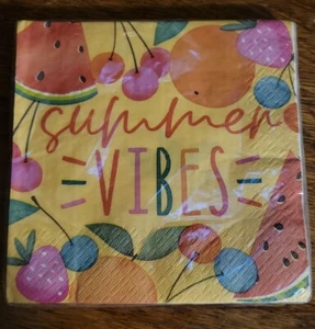 Tovaglioli di carta New Summer Vibes Fruit 2 strati festa 16 ct. 12,75 x 12,75 giallo - Foto 1 di 3