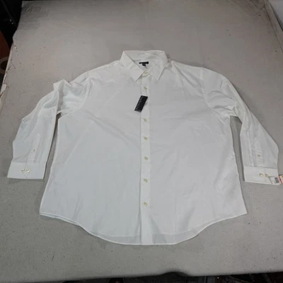 Camisa Van Heusen Para Hombres 3XL Blanca Grande y Alta Noche Satén Vestido Abotonado Formal Foto 1 de 4