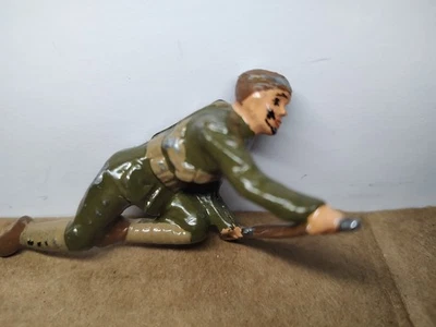 Vintage Cast Toy Soldier Crawling - Image 1 of 4