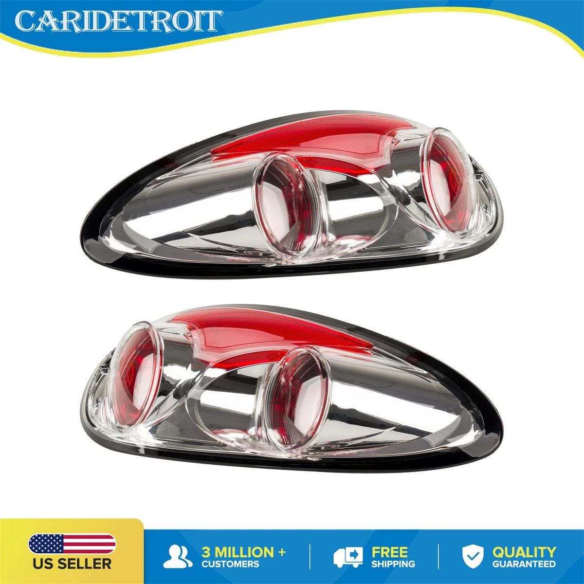 Faro Posterior Conductor Chrysler Luz Trasera Izquierda (lado Conductor) Para Chrysler PT Cruiser 2001-2005 - Incluye Bombillas, Certificación DOT Tail Light Assembly Para PT Cruiser 2001-2005