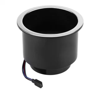 ༝Plastic RGB LED Light Drink Cup Holder With Remote Control Marine Boat Car - Photo 1/10