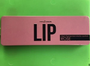 PROFUSION LIP ROSE Lipstick 8 Color Palette High Pigmented Matte Metal Case NEW - Picture 1 of 4