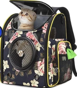 Cat Backpack Carrier Airline Travel Bag For Cat Small Dog Lokass Hiking Biking - Picture 1 of 6