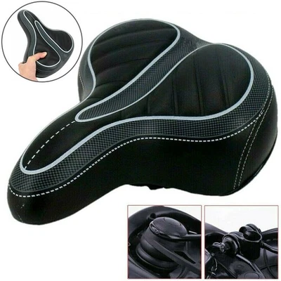 Extra Wide Big Bum Bike Bicycle Cycling Gel Cushion Pad Saddle Seat Soft Comfort - Image 1 of 4