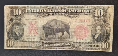 Billete de 10 dólares "BISONTE" de 1901 Foto 1 de 4