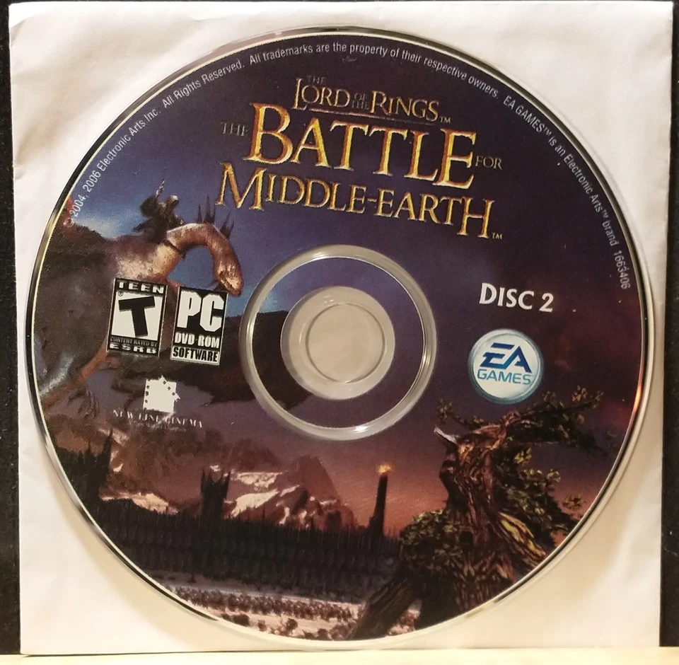 Lord of the Rings: Battle for Middle Earth PC DVD ROM Replacement DVD Disc #2 - Image 1 of 1