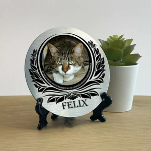 Personalisiert Tier Grabstein Grabstein Plakette Edelstahl Plakette Katze Hund - Bild 1 von 18