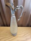 Leonard Of Italy Vintage Crystal And Silverplate Wine Decanter