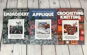 Set of 3 APPLIQUE/CROCHETING & KNITTING/EMBROIDERY Better Homes&Gardens Patterns - Picture 1 of 5