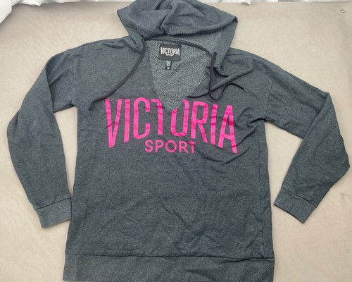 UNDERCOVER FELPA CON CAPPUCCIO DA CORSA VICTORIA SECRET SPORT TAGLIA SMALL GRIGIO FUMO