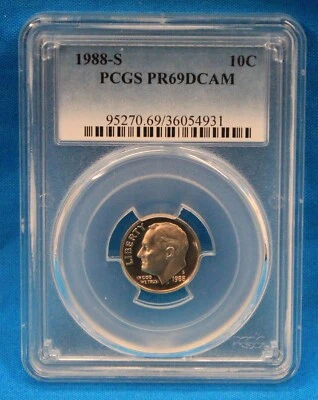 1988-S PCGS Roosevelt Dime Graded PR69DCAM PCGS # 95270.69/36054931 - Image 1 of 4