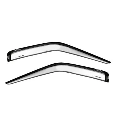 For 1986-1997 Nissan Navara D21 Ute Rain Visor Windshield Sun Guard Silver Pair - Image 1 of 4