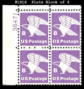 USA3 #1818 MNH PB4 B-rate Eagle - Bild 1 von 1