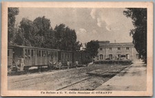 CARTOLINA OTRANTO LECCE TRENO STAZIONE SUPER 4X13