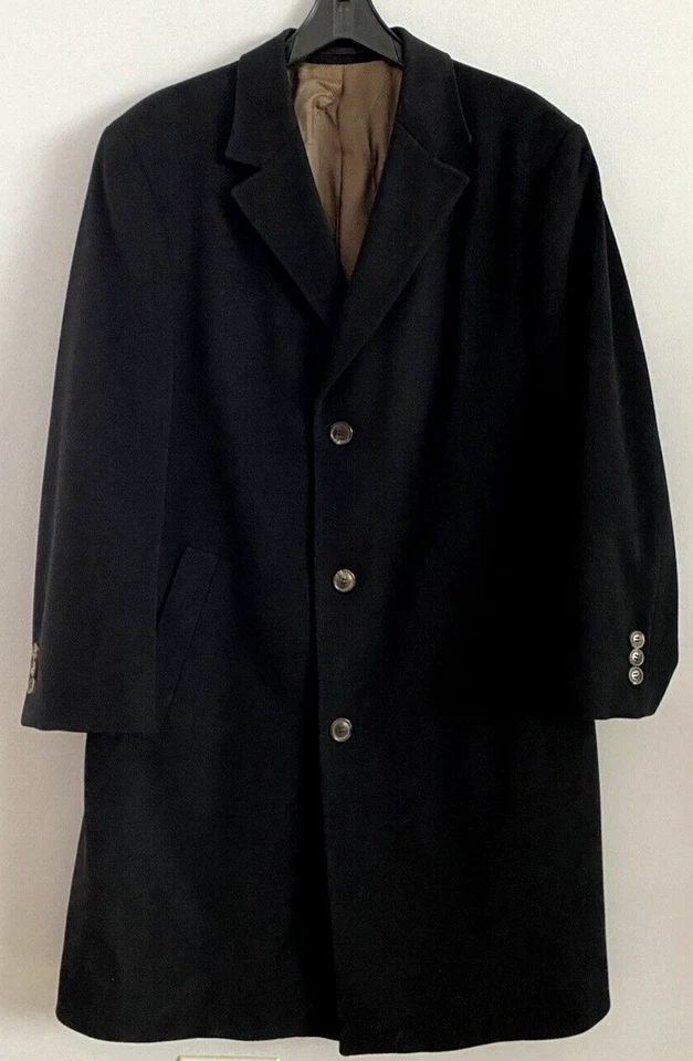 Casaco masculino Sarar x Loro Piana & Itália 100% lã forrado preto tamanho 44R - Imagem 1 de 4