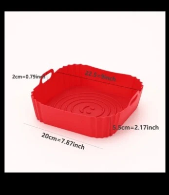 2x Revestimiento de silicona para freidora de aire Cesta cuadrada reutilizable - Imagen 1 de 2