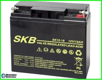 BATTERIA 12V 18ah al PIOMBO AGM VLRA FOTOVOLTAICO COME FIAMM 12FGL17 FG21803 18a