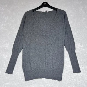 Athleta Sweater Women's XS Crave 100% Cashmere Gray Long Sleeve Soft V Neck - Picture 1 of 11