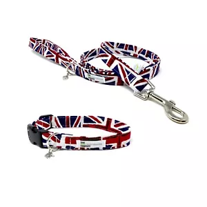 Union Jack Dog Collar, Fully adjustable Collar and Optional Matching Lead Set - Picture 1 of 6