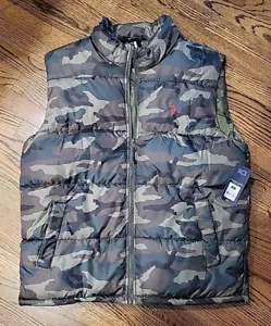U.S. POLO ASSN. Camo Puffer Vest Mens Size XL Green - Picture 1 of 5