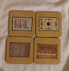Vintage Native American Art Pimpernel Cork Back Navajo Weaving Coasters Set of 4