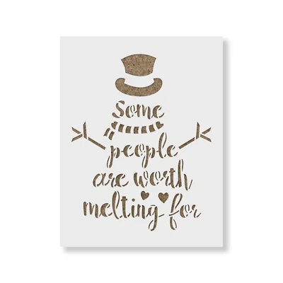 Melting Snowman Stencil - Durable & Reusable Mylar Stencils - Image 1 of 4