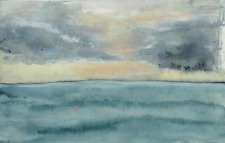 Meereslandschaft original vom Künstler B. Ostapiuk Aquarell auf Papier.