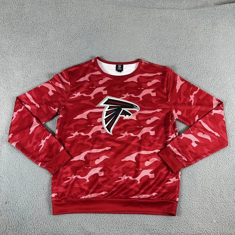 Atlanta Falcons Sweatshirt Men L Red Camouflage 100% Polyester NFL Team Apparel Cover