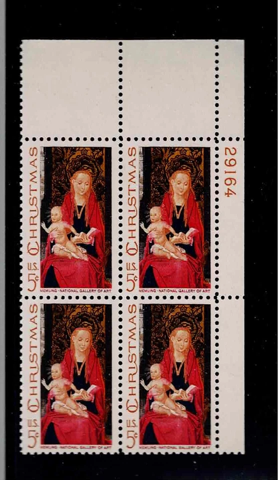 US Scott #1336, Plate Block #29164 1967 Christmas 5c FVF MNH - Image 1 of 1