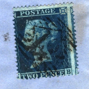 GB QV SG.36a Cover 2d BLUE Plate 6 LC16 London 1858 Cat £555+ {samwells}692b - Picture 1 of 9