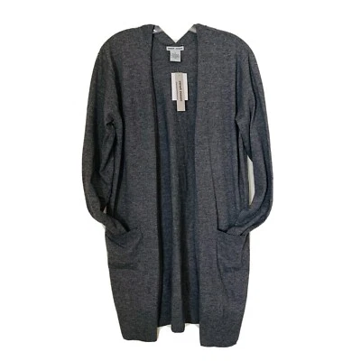 NUEVO CON ETIQUETAS Sweet Romeo Para Mujer Cárdigan Bolsillo Cortina Abierta Suéter Gris Carbón Pequeño S Foto 1 de 4