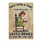 Girl Reading Vintage Metal Plate Tin Sign Plaque for Bar Club Cafe Poster