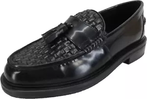 Mocasines de borla Ikon originales negros tejidos reales retro, Ska, Northern Soul - Imagen 1 de 6