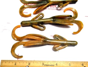 10ct SWEET POTATO CAMO 6" BRUSH HOGS Bass Fishing Lures Creature Baits - Picture 1 of 5