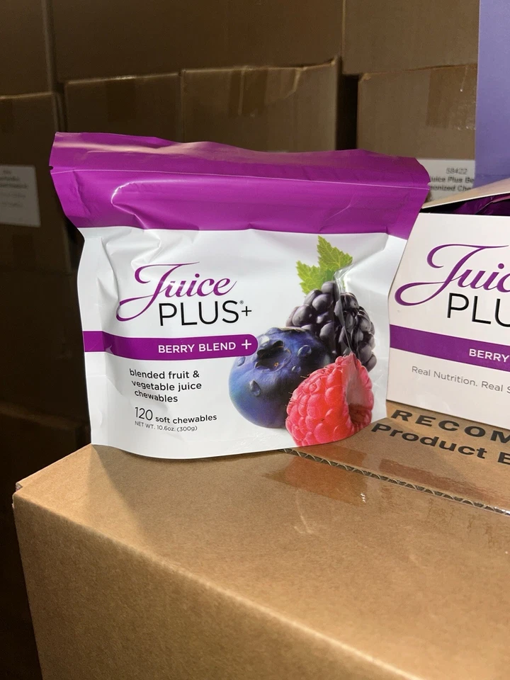 3 bags of Juice Plus+ BERRY BLEND + - Blended Fruit & Veg Juice Chewables (120)  - Image 1 of 3