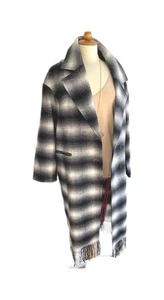 7 ForAllMankind coat new check size XS long coat maximum coat fringe - Picture 1 of 7
