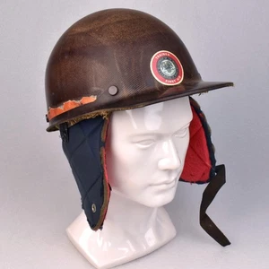 Vintage Brown Fiberglass Mining Safety Hard Hat Helmet w/ Suspension & Liner - Picture 1 of 16
