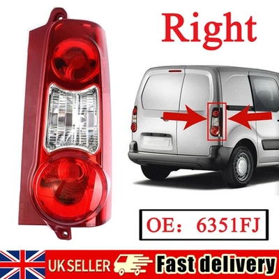 RH Right Rear Tail Light Lamp Shell Drivers Side For Peugeot Partner 2008-2012 - Image 1 of 4