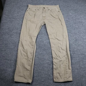 Levis 505 Jeans Mens 34x32 Khaki Tan Regular Fit Straight Leg Zip Fly 5 Pocket - Picture 1 of 17