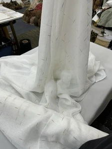 "Cortina de 116"" de tela de gasa de gasa de gasa de gasa transparente de lino sintético vendida por comprar - dorada" - Imagen 1 de 3