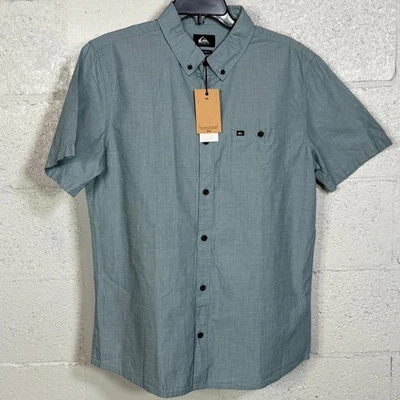Quiksilver Men's Winfall Short Sleeve Shirt blue small $54 - Image 1 of 4