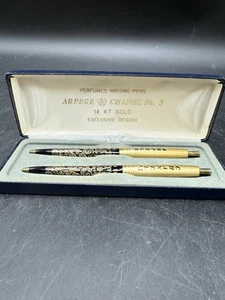 RARE 1950s Arpege Chanel No 5 Set of Perfumed Ballpoint Pens, Original Box - Picture 1 of 7