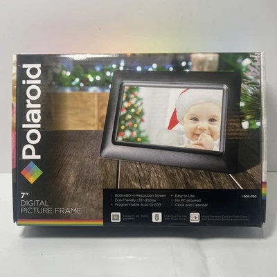 Polaroid 7" Hi Resolution Digital Frame Sreen Photo Black PDF - 700 Brand New - Image 1 of 4
