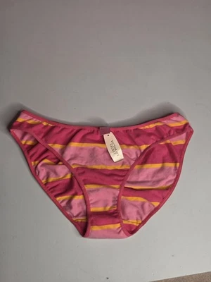 Nuevo con etiquetas De Colección Victoria's Secret ROSA Bikini Panty Mediano Rayas 2006 Rayas  Foto 1 de 4