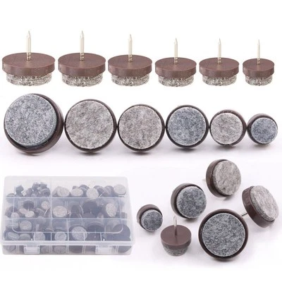 105 piezas 6 tamaños marrón resistente clavos antideslizantes almohadillas de fieltro para muebles C... Foto 1 de 4