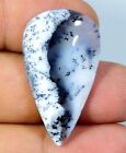 23 CT WOW NATURAL RIVER BLACK FOREST DENDRITE OPAL PEAR CABOCHON GEMSTONE ED-654