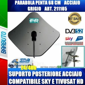 PARABOLA 68 CM IN ACCIAIO PENTA FRACARRO GRIGIO SUPPORTO POSTER. ACCIAIO 211105 - Imagen 1 de 1